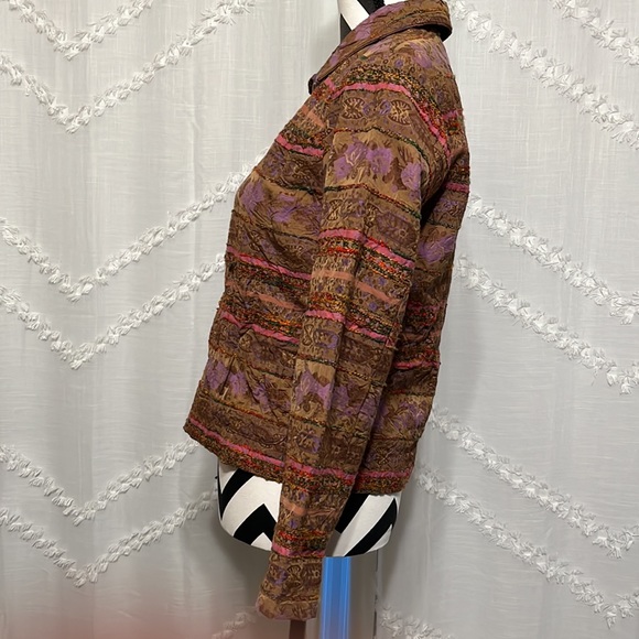 Coldwater Creek Bohemian Tweed Floral Blazer Size Petite Small - Picture 5 of 12